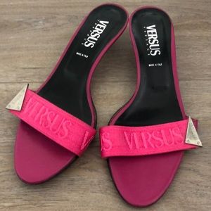 Pink versus Versace made in Italy slipper.